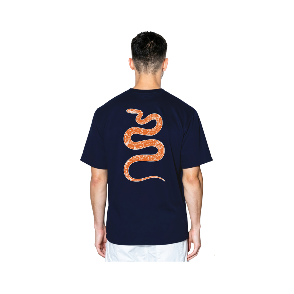 Dark Blue Snake Print T-Shirt