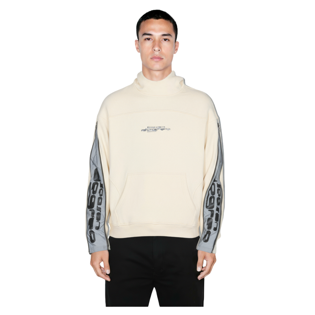 Sirius Cream Zipper Detail Hoodie