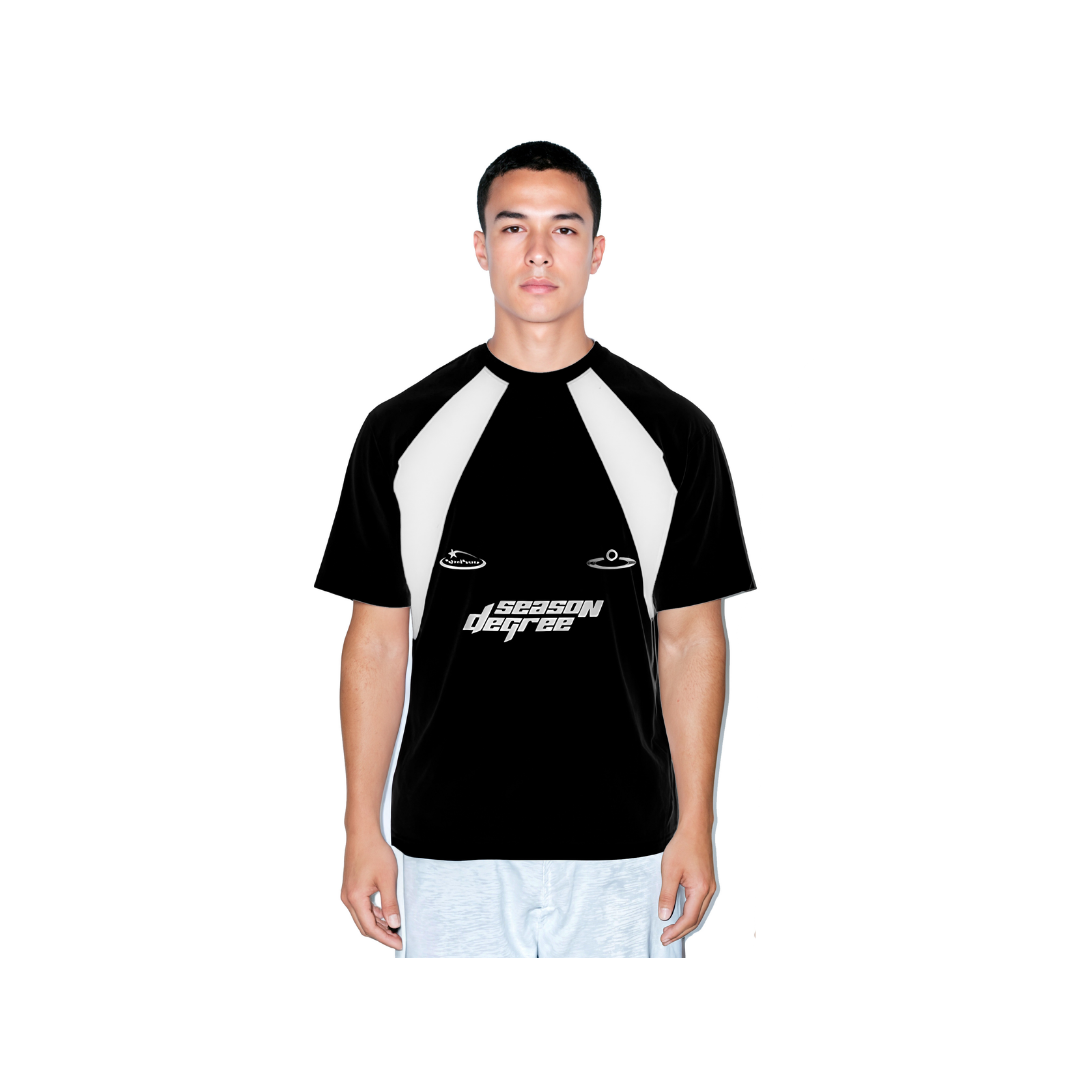 Black T-Shirt with White Line