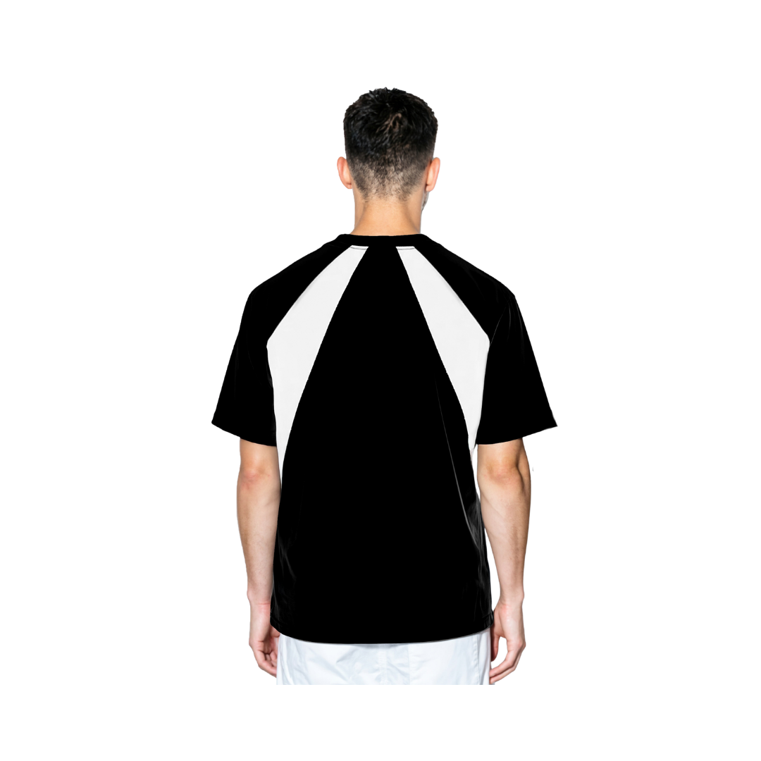 Black T-Shirt with White Line
