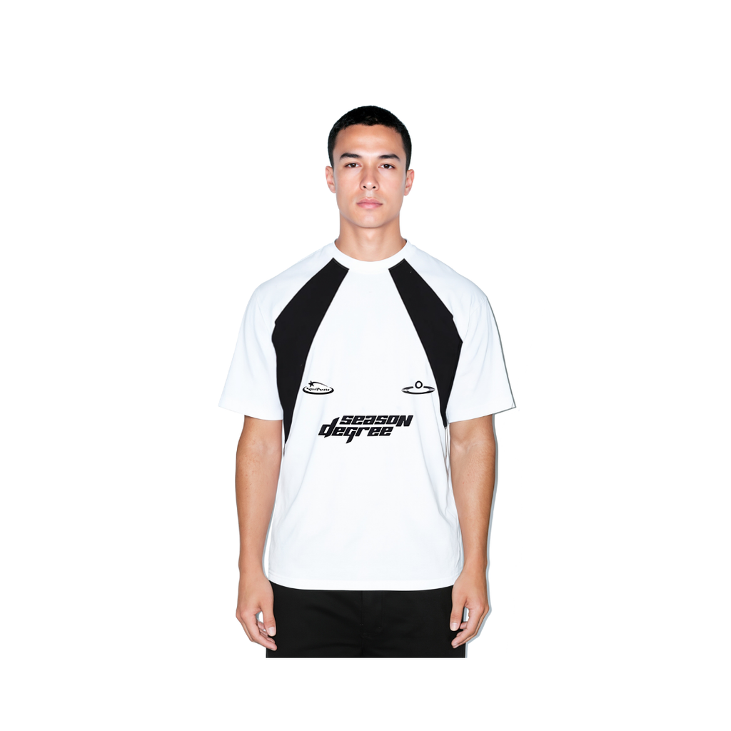 White T-Shirt with Black Line