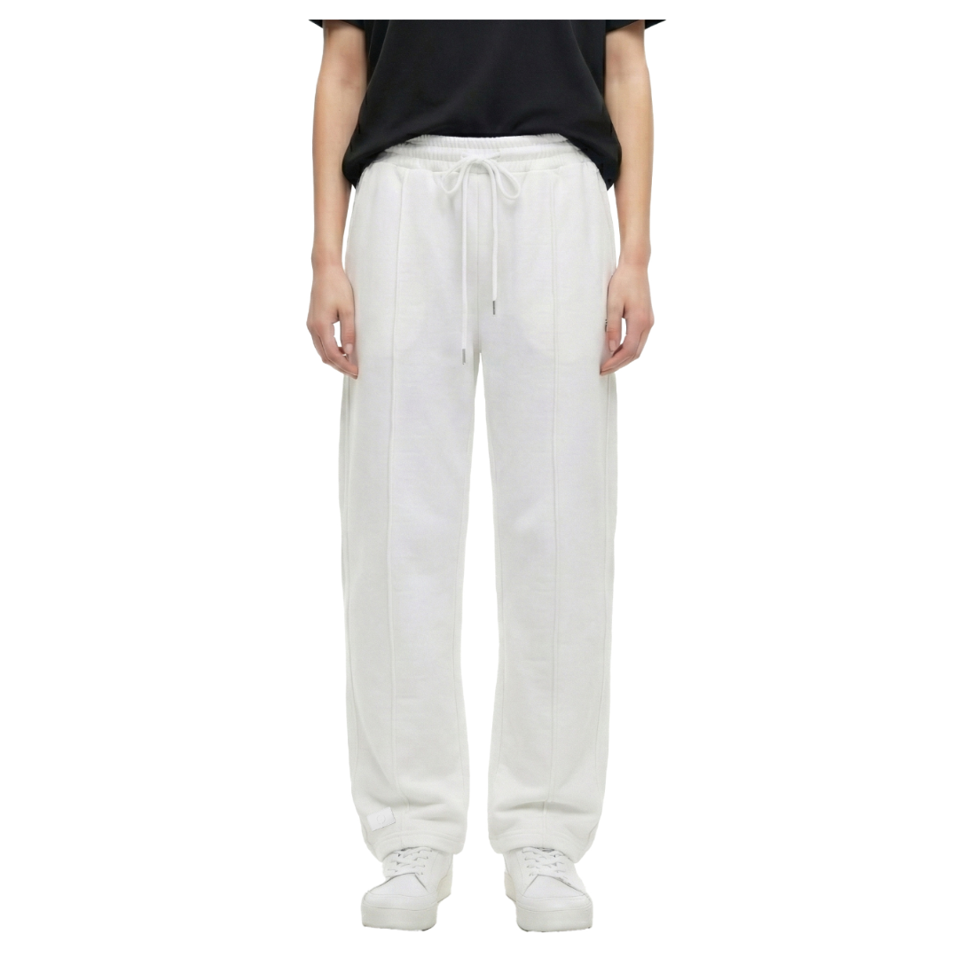 White Oversized Logo Rubber Pants