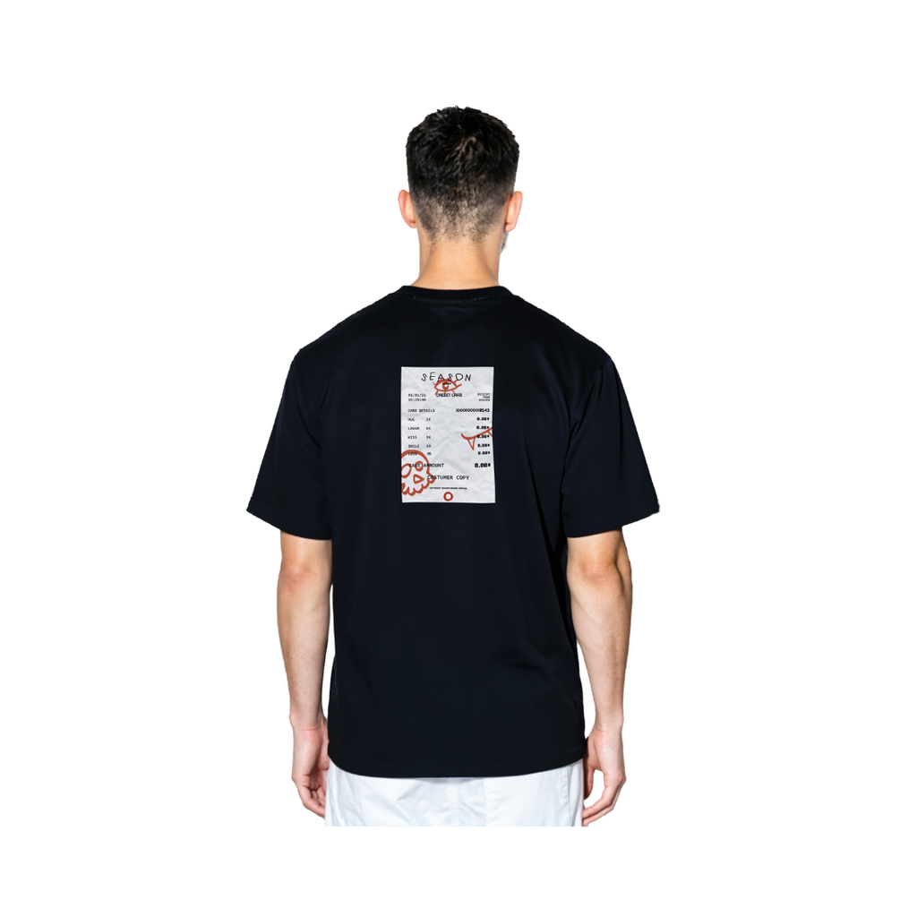 Black Receipt Print T-Shirt