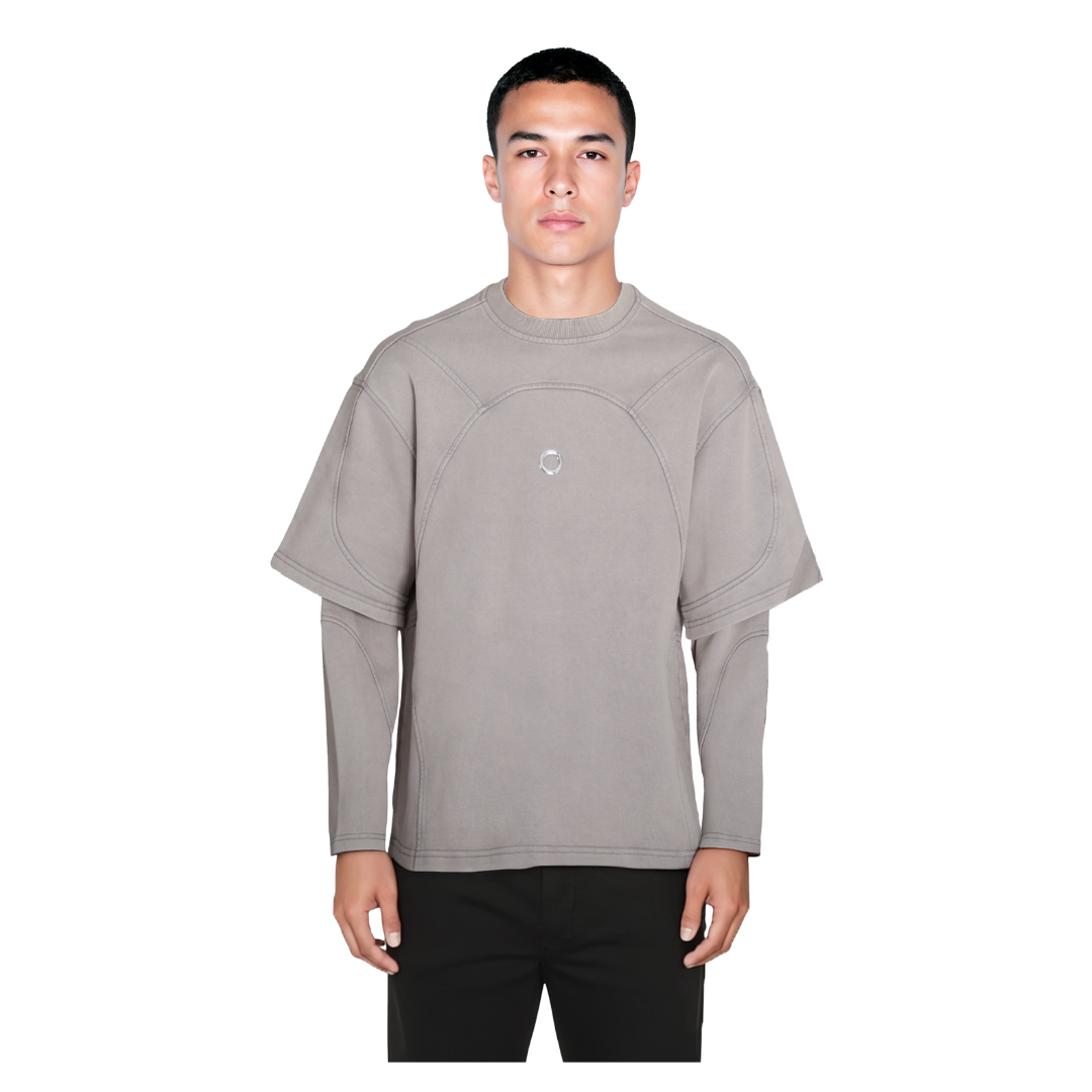 Sun Dust Gray Geometric Sweater