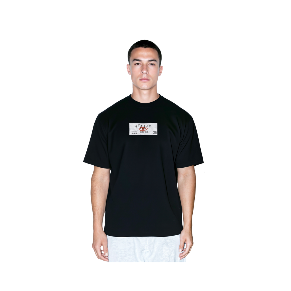 Black Receipt Print T-Shirt
