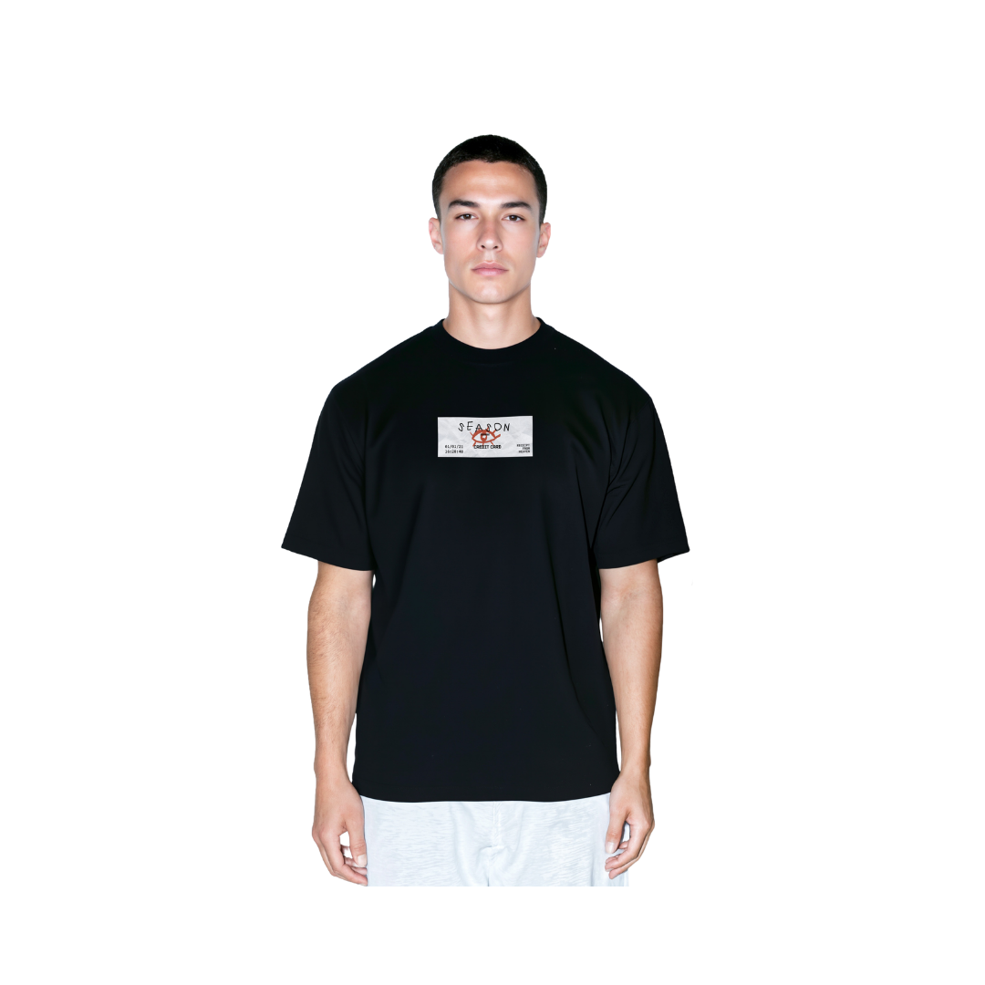 Black Receipt Print T-Shirt