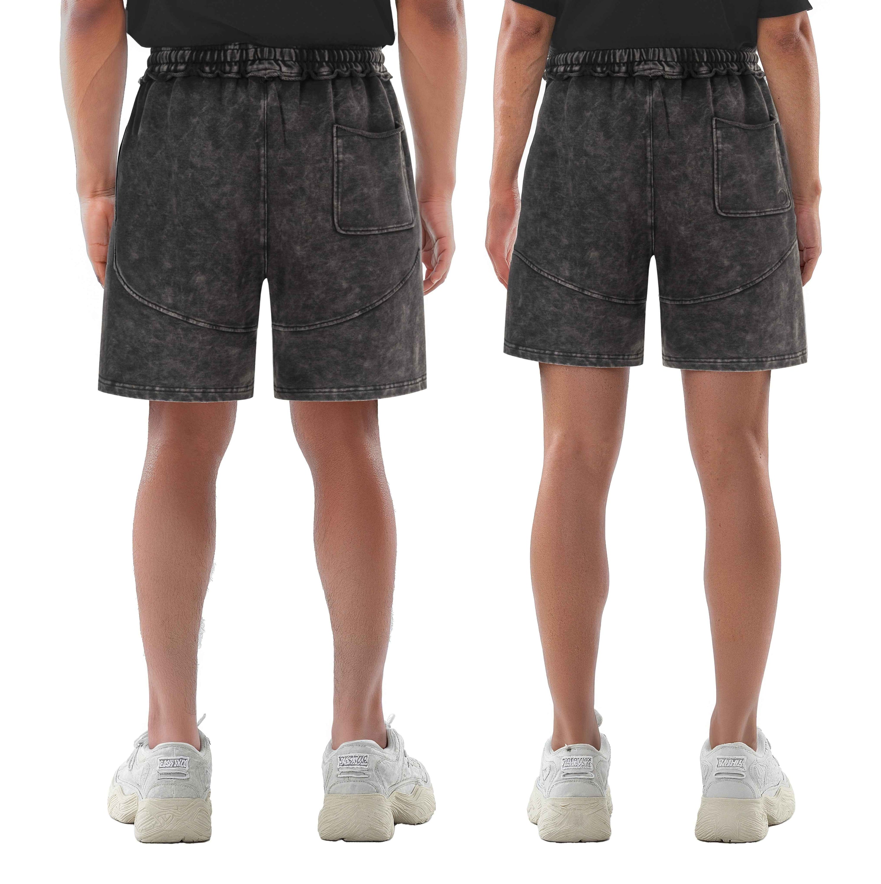 RAW EDGE SHORT WASHED CHARCOAL