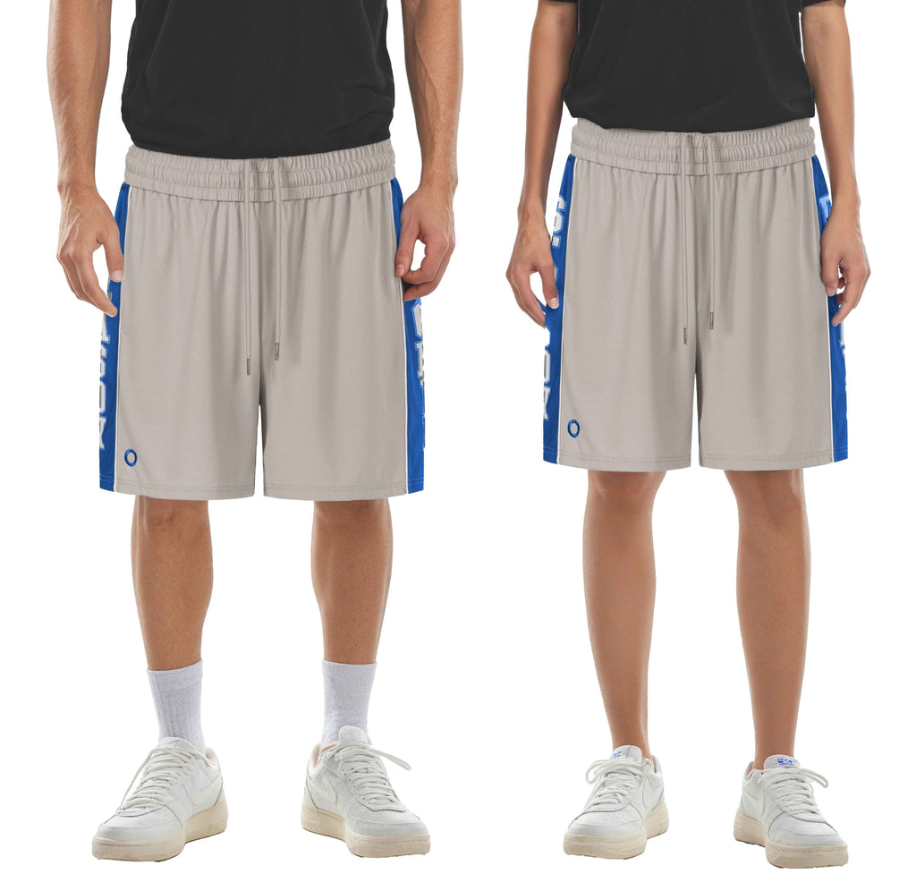 COURT SHORT TAUPE GRAY/BLUE
